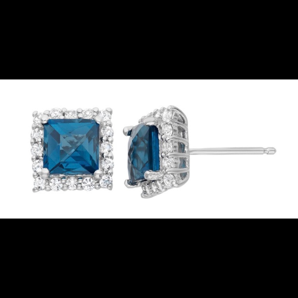 Halo Design Earrings - sapphire & Diamond